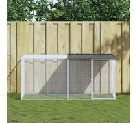 Walplus Chicken Cage With Roof Anthracite 203X98X90 Cm Galvanised Steel