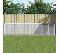 Walplus Chicken Cage With Roof Anthracite 403X98X90 Cm Galvanised Steel