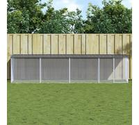 Walplus Chicken Cage With Roof Anthracite 403X98X90 Cm Galvanised Steel