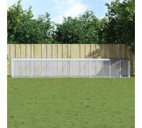 Walplus Chicken Cage With Roof Anthracite 603X98X90 Cm Galvanised Steel