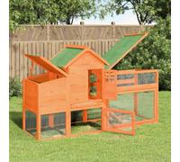 Walplus Chicken Coop Brown 186.5X58.5X113 Cm Solid Wood Pine