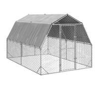 Walplus Chicken Run With Roof 2.5X4X2.25 M Galvanised Steel