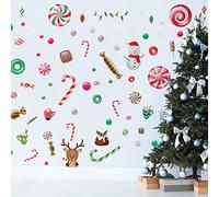 WALPLUS Christmas Combo Decorations Wall Stickers Candy Winterland with Friends Wall Art Window Display Clings Display Decals Living Room Sale Clearance Home Living Room Bedroom DIY Gift