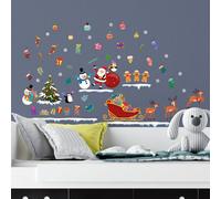 Walplus Christmas Day Colourful Cartoon Stickers Set Wall Stickers Wall Art, Diy Art, Home Decorations, Decals