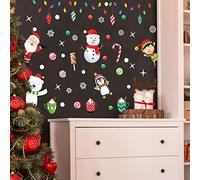 WALPLUS Christmas Decorations Wall Stickers Xmas Friends Winterland Stickers Set Wall Art Window Display Clings Decals Living Room Sale Clearance PVC Decals for Glass Xmas Winter Décor