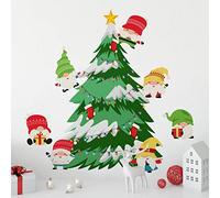 WALPLUS Christmas Decorations Wall Stickers Xmas Tomte Gnome Tree Wall Art Display Decals Living Room Home Living Room Bedroom DIY Gift