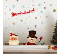 Walplus Christmas Night With Santa And Snowman Christmas Wall Stickers Living Room Diy Home Decorations