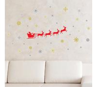 Walplus Christmas Seriessanta's Sleigh Wall Stickers Wall Art, Diy Art, Home Decorations, Decals