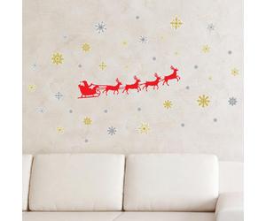 Walplus Christmas Seriessanta's Sleigh Wall Stickers Wall Art, Diy Art, Home Decorations, Decals