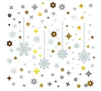 WALPLUS Christmas Wall Stickers - Festive Mixed Designs, Removable Decorations, Holiday Decals for Windows & Walls