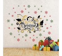 WALPLUS Christmas Wall Stickers - Festive Removable Vinyl Decals for Windows & Walls, Reusable Xmas Decorations, Mixed Design