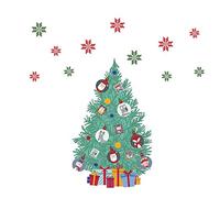 WALPLUS Christmas Wall Stickers Mixed Designs - Festive Removable Self-Adhesive Decorations for Home, Nursery & Party