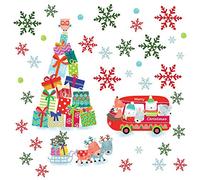 WALPLUS Christmas Wall Stickers - Mixed Festive Designs, Removable Vinyl Decals for Holiday Home Décor