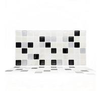 Walplus Classic Black And White Mosaic 3D Tile Stickers Multipack 60Pcs