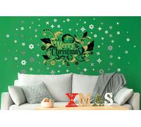 Walplus Classic Merry Christmas With Silver Snowflakes Xmas Art Diy Art Home Decor Gift