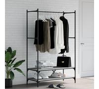 Walplus Clothes Rack With Shelves Grey Sonoma Engineered Wood