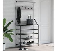 Walplus Clothes Rack With Shoe Storage Grey Sonoma 90X34X184 Cm