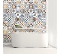 Walplus Coffee Azulejo Combo Mix Peel And Stick Wall Tiles Stickers - 48Pcs 15X15Cm Self Adhesive Stick On Tiles For Kitchen