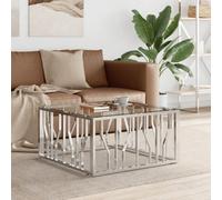 Walplus Coffee Table 80X80X40 Cm Stainless Steel And Glass