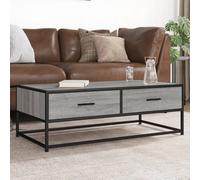 Walplus Coffee Table Grey Sonoma 100X50X35 Cm Engineered Wood And Metal