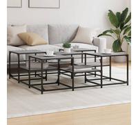 Walplus Coffee Table Grey Sonoma 121X121X40 Cm Engineered Wood