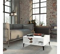 Walplus Coffee Table High Gloss White 60X60X30 Cm Engineered Wood