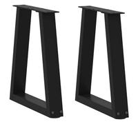 Walplus Coffee Table Legs V-Shape 2 Pcs Black 28X(42-43.3) Cm Steel