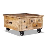 Walplus Coffee Table Rough Mango Wood 70X70X40 Cm