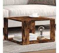 Walplus Coffee Table Smoked Oak 51.5X51.5X30 Cm Engineered Wood