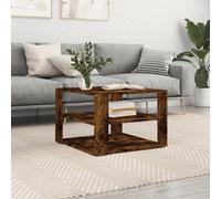 Walplus Coffee Table Smoked Oak 59.5X59.5X40 Cm Engineered Wood