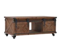 Walplus Coffee Table Solid Fir Wood 91X51X38 Cm Brown