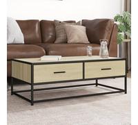 Walplus Coffee Table Sonoma Oak 100X50X35 Cm Engineered Wood And Metal