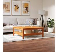 Walplus Coffee Table Wax Brown 100X100X40 Cm Solid Wood Pine
