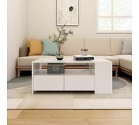 Walplus Coffee Table White 102X55X42 Cm Engineered Wood