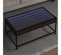 Walplus Coffee Table With Infinity Led Brown Oak 90X50X41 Cm