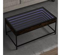Walplus Coffee Table With Infinity Led Smoked Oak 90X50X41 Cm
