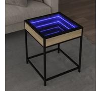 Walplus Coffee Table With Infinity Led Sonoma Oak 40X40X51 Cm