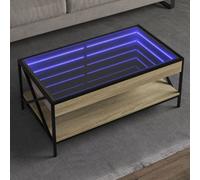 Walplus Coffee Table With Infinity Led Sonoma Oak 90X50X38 Cm
