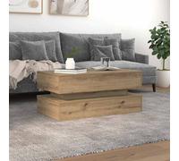 Walplus Coffee Table With Led Lights Artisian Oak 90X50X40 Cm