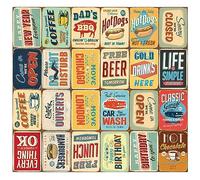 WALPLUS Collage Mural Artistic Creations Picture Room Decor Vintage-Inspired Kit Prints Album Covers Posters Unique Indie Dorm Photo Display for Vintage Metal Signs Art Retro Classic 30 PCS A4 Size