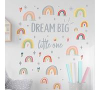WALPLUS Colorful Rainbow Wall Stickers for Nursery, Kids Room Decor, Removable Vinyl Decals, DIY Baby Girl & Boy Bedroom Art, 45x45
