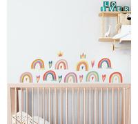 Walplus Colourful Hand-Drawn Rainbows Kids Sticker Pvc Multicoloured