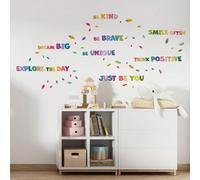 Walplus Colourful Inspirational Lettering Quote Kids Sticker Pvc Multicoloured, Red, Green
