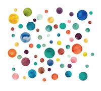 Walplus Colourful Watercolour Polka Dots X 4 Packs Kids Sticker Pvc Multicoloured