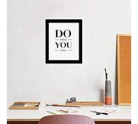 WALPLUS COM-CP030M Do What You Love Art Canvas Printing with FR030 Black Photo Frame, Vinyl, Multi-Colour, 40 x 30 x 2 cm
