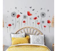 Walplus Combo Adult - Black Dandelions With Poppy Butterflies