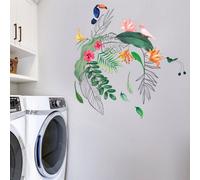 Walplus Combo Adult - Contemporary Tropical Leaves And Flowers Wall Stickers - 52Pcs