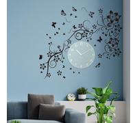 Walplus Combo Adult New Huge Butterfly Vine With Classic Blue Silent Wall Clock