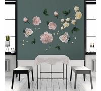 Walplus Combo Adult - White Magnolia With Roses Wall Sticker - 76Pcs