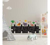 Walplus Combo Kids - Chalkboard Puzzle With Jungle Animals Wall Sticker Pvc
